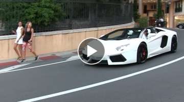 Lamborghini Aventador Roadster w/ iPE exhaust in Monaco | LOUD sound + Revs + Chickmagnet